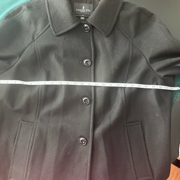 Women's London Fog Black Wool Coat - Picture 4 of 4